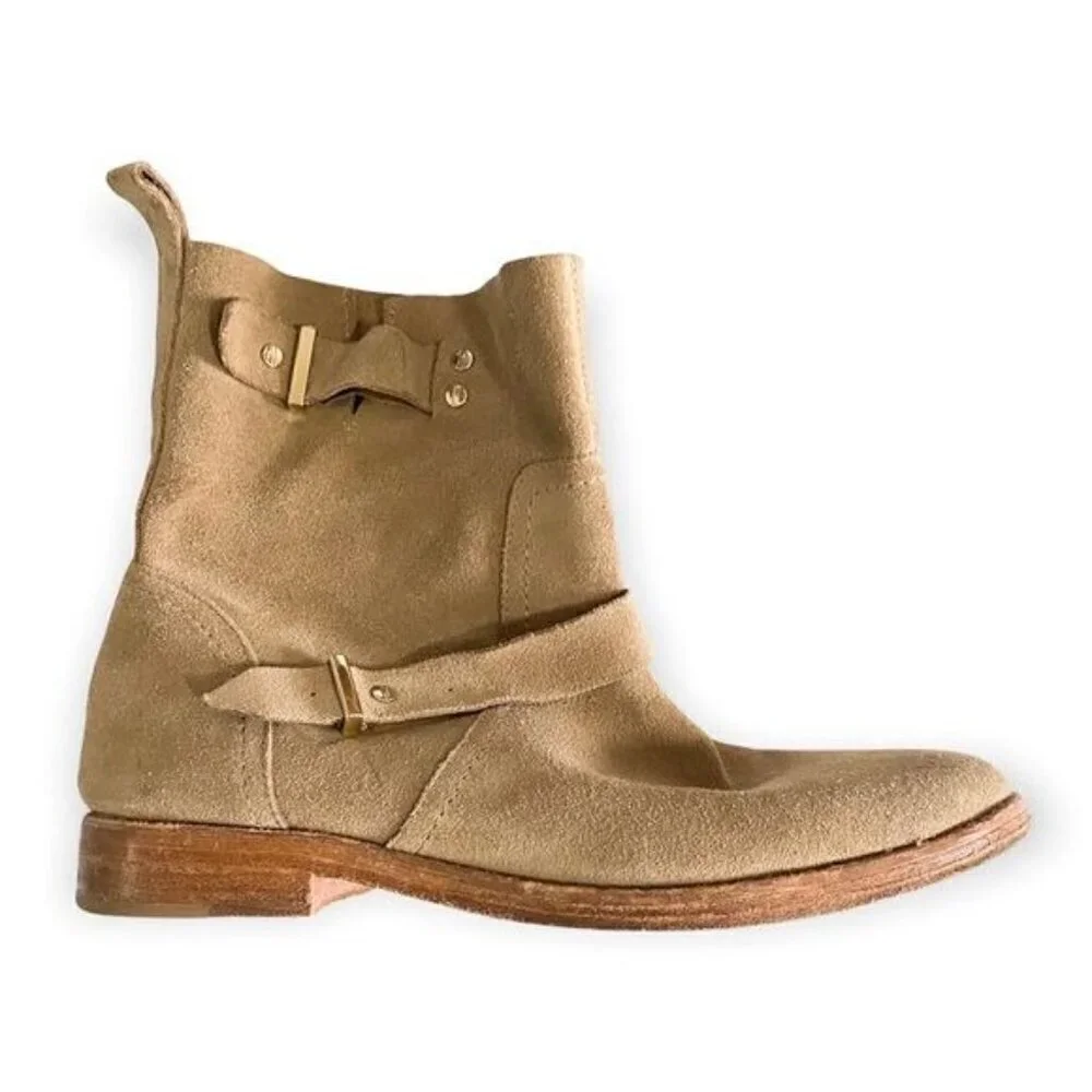 Joie Hoxton Suede Beige Spring Ankle Boots, size 36.5EU